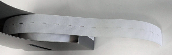 Prym 956251 Knopfloch-Elastic, gewirktes Band, 25mm, rohweiß