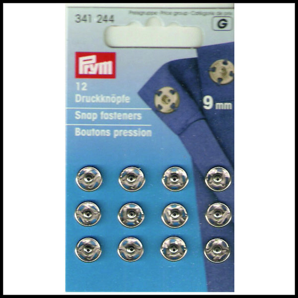 Prym 34124 Annäh-Druckknöpfe, 9mm, silberfarbig