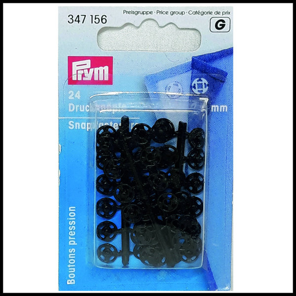 Prym 347156 Annäh-Druckknöpfe, 7mm, schwarz
