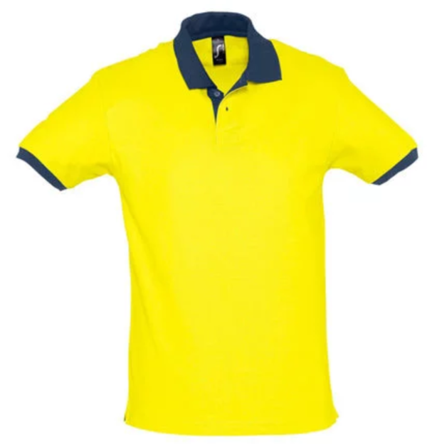 Polo-Shirt, Prince, 100% Baumwolle, Lemon French Navy