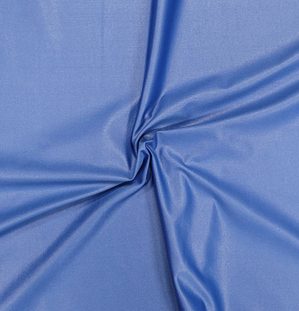Bekleidungsstoff glänzend blau ohne Muster
